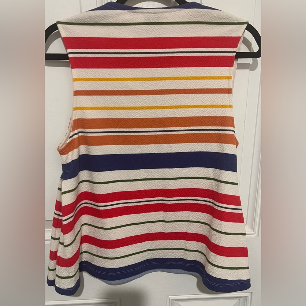 Anthropologie Postmark Monterey Multicolored Striped Sleeveless Top Size Medium - Picture 14 of 15